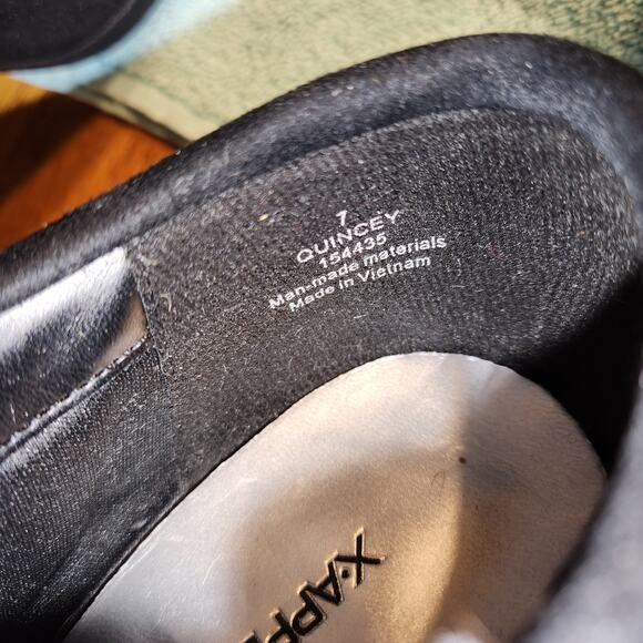 X-APPEAL Bootie Womens 7 QUINCEY Black Faux Suede Stiletto Heel Boot Romantic - Picture 2 of 10